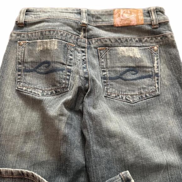 Y2K Candie’s Low Rise Bootcut Jeans Faded Wash Stretch Denim Size 7 - Picture 3 of 8
